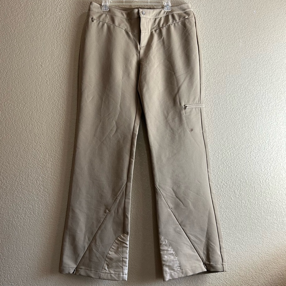 Athleta Glacier Soft-shell Snow Ski Pants Sandstone Beige Sz 14 tall